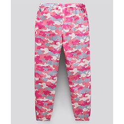 Pine Kids Half Sleeves Biowashed Top & Pyjama Nightwear Set Text & Camouflage Print - Blue Pink