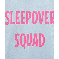 Pine Kids Half Sleeves Biowashed Top & Pyjama Nightwear Set Text & Camouflage Print - Blue Pink