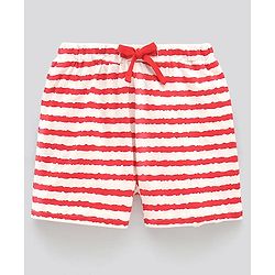 Pine Kids Bio Washed Half Sleeves T Shirt and Shorts Set Popcorn Print - Red