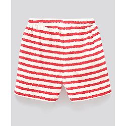 Pine Kids Bio Washed Half Sleeves T Shirt and Shorts Set Popcorn Print - Red