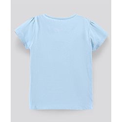 Pine Kids Biowashed Half Puff Sleeves Night Suit - Blue