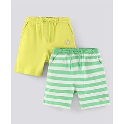Pine Kids Biowashed Striped Shorts Pack of 2 - Green