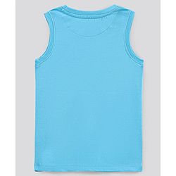 Pine Kids Sleeveless Tee With Globe Print - Blue