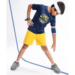 Pine Active Skin Friendly & Breathable Half Sleeves Sportswear T-Shirt - Navy Blue