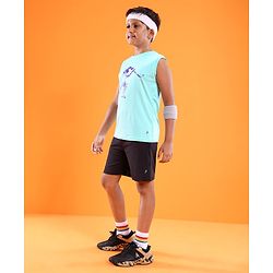 Pine Active Sleeveless Cricket Print T Shirt - Blue