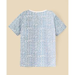 Pine Active Skin Friendly & Breathable Half Sleeves Sportswear T-Shirt- Blue & White