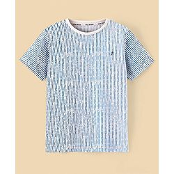 Pine Active Skin Friendly & Breathable Half Sleeves Sportswear T-Shirt- Blue & White