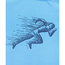 Pine Active Half Sleeves Athlete Print T Shirt - Blue