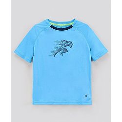Pine Active Half Sleeves Athlete Print T Shirt - Blue