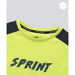 Pine Active Half Sleeves Text Print T Shirt - Green Black