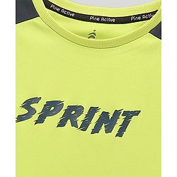 Pine Active Half Sleeves Text Print T Shirt - Green Black