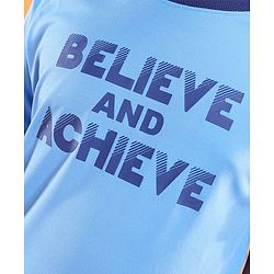 Pine Active Half Sleeves Text Print T Shirt - Blue