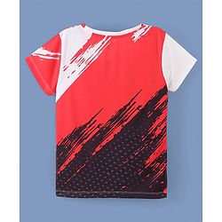 Pine Active Half Sleeves Sportswear T-Shirt Abstract Printed - Red