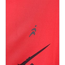 Pine Active Half Sleeves Sportswear T-Shirt Abstract Printed - Red