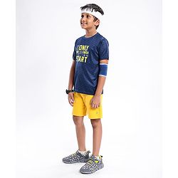 Pine Active Skin Friendly & Breathable Half Sleeves Sportswear T-Shirt - Navy Blue