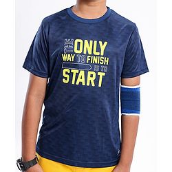 Pine Active Skin Friendly & Breathable Half Sleeves Sportswear T-Shirt - Navy Blue
