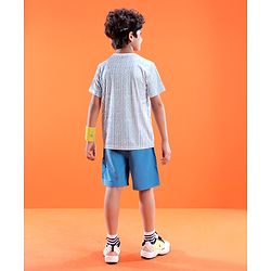 Pine Active Skin Friendly & Breathable Half Sleeves Sportswear T-Shirt- Blue & White