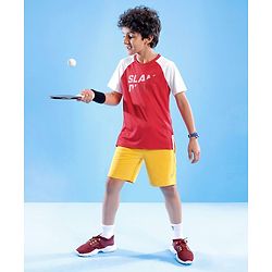 Pine Active Skin Friendly & Breathable Half Sleeves Sportswear T-Shirt - Red & White