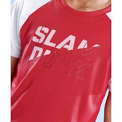 Pine Active Skin Friendly & Breathable Half Sleeves Sportswear T-Shirt - Red & White