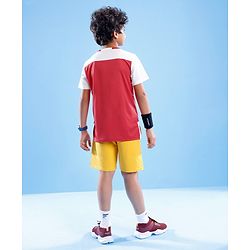 Pine Active Skin Friendly & Breathable Half Sleeves Sportswear T-Shirt - Red & White