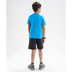 Pine Active Skin Friendly & Breathable Half Sleeves T-Shirt Text Printed - Blue