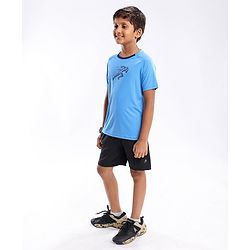 Pine Active Half Sleeves Athlete Print T Shirt - Blue