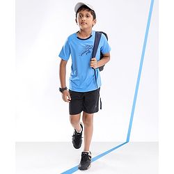 Pine Active Half Sleeves Athlete Print T Shirt - Blue