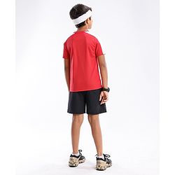Pine Active Skin Friendly & Breathable Half Sleeves Text Print T Shirt - Red