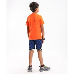 Pine Active Half Sleeves Tee Text Print - Orange