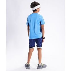 Pine Active Skin Friendly & Breathable Half Sleeves Text Print T-Shirt - Blue