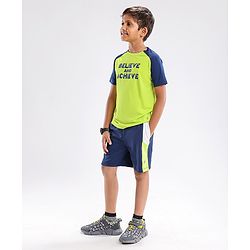 Pine Active Half Sleeves T-shirt with Text Print - Green