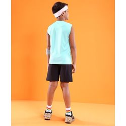 Pine Active Sleeveless Cricket Print T Shirt - Blue