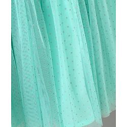 Pine Kids Sleeveless Frock with Belt and Mesh - Sky Blue