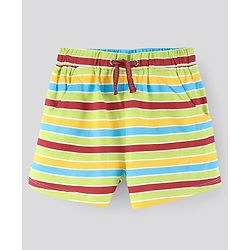 Pine Kids Biowashed Shorts Striped & Solid Pack Of 2 - Multicolor