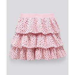 Pine Kids Cotton Above Knee Length Skirt Printed - Blossom Pink