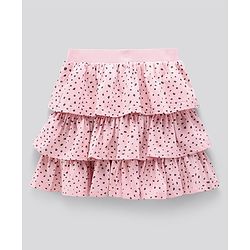 Pine Kids Cotton Above Knee Length Skirt Printed - Blossom Pink