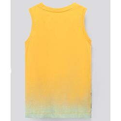 Pine Kids Sleeveless Bio Washed T-Shirt Motorcross Print - Yellow