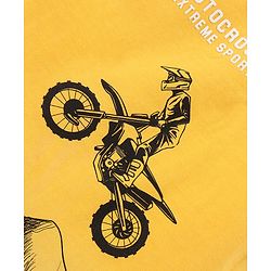 Pine Kids Sleeveless Bio Washed T-Shirt Motorcross Print - Yellow