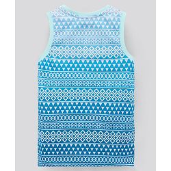 Pine Kids Sleeveless Bio Washed T-Shirt Multi Print - Blue