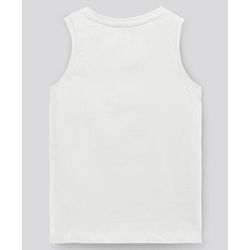 Pine Kids Sleeveless Biowashed T-Shirt Text Print - White