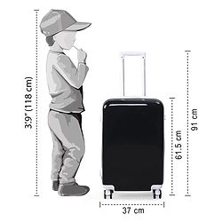 Pine Kids Trolley Luggage Bags Black - 22 inch| Shock Resistant| Telescopic Handle| Water Resistant| Easy Zipper Closure| Durable Wheels| Number Lock