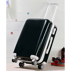 Pine Kids Trolley Luggage Bags Black - 22 inch| Shock Resistant| Telescopic Handle| Water Resistant| Easy Zipper Closure| Durable Wheels| Number Lock