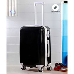 Pine Kids Trolley Luggage Bags Black - 22 inch| Shock Resistant| Telescopic Handle| Water Resistant| Easy Zipper Closure| Durable Wheels| Number Lock