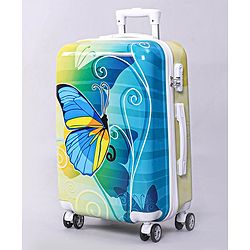 Pine Kids Trolley Luggage Bags Blue - 22 inch| Shock Resistant| Telescopic Handle| Water Resistant| Easy Zipper Closure| Durable Wheels| Number Lock