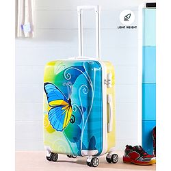 Pine Kids Trolley Luggage Bags Blue - 22 inch| Shock Resistant| Telescopic Handle| Water Resistant| Easy Zipper Closure| Durable Wheels| Number Lock