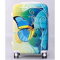 Pine Kids Trolley Luggage Bags Blue - 22 inch| Shock Resistant| Telescopic Handle| Water Resistant| Easy Zipper Closure| Durable Wheels| Number Lock
