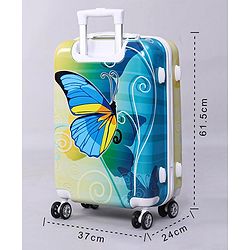 Pine Kids Trolley Luggage Bags Blue - 22 inch| Shock Resistant| Telescopic Handle| Water Resistant| Easy Zipper Closure| Durable Wheels| Number Lock