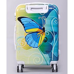 Pine Kids Trolley Luggage Bags Blue - 22 inch| Shock Resistant| Telescopic Handle| Water Resistant| Easy Zipper Closure| Durable Wheels| Number Lock
