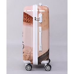 Pine Kids Trolley Luggage Bags Brown - 22 inch| Shock Resistant| Telescopic Handle| Water Resistant| Easy Zipper Closure| Durable Wheels| Number Lock