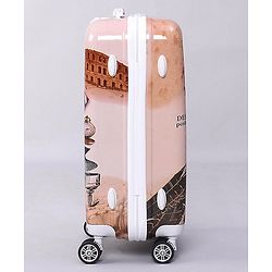 Pine Kids Trolley Luggage Bags Brown - 22 inch| Shock Resistant| Telescopic Handle| Water Resistant| Easy Zipper Closure| Durable Wheels| Number Lock
